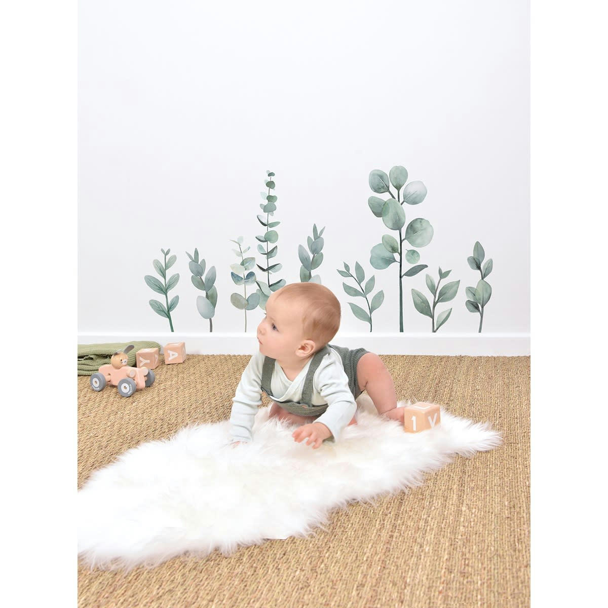 GREENERY - Stickers eucalyptus en Vinyle mat Vert