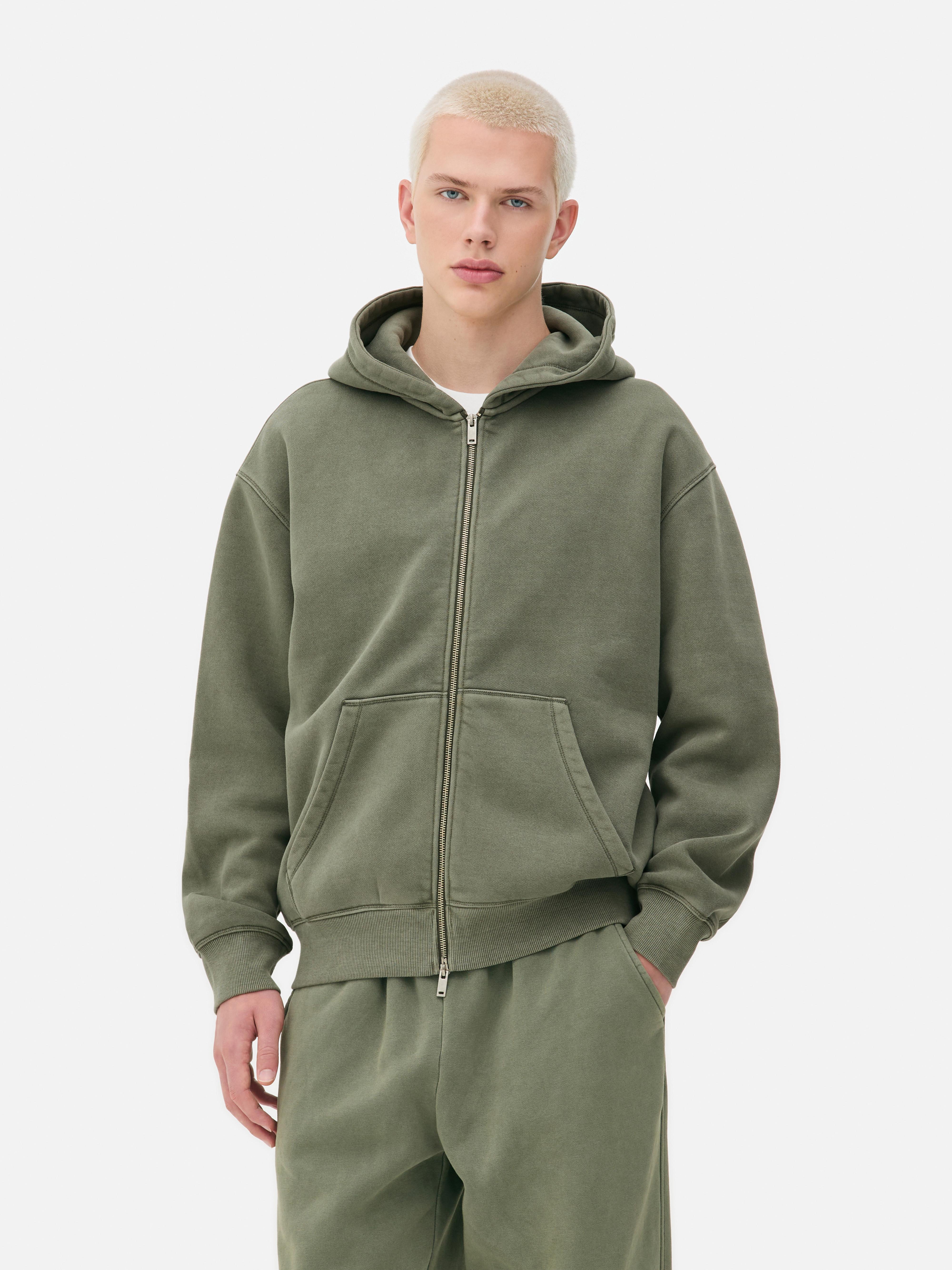 Washed Zip-Up Hoodie