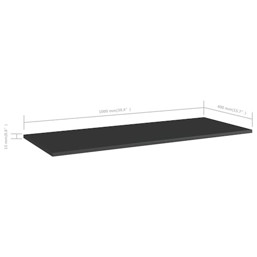 NNEVL Bookshelf Boards 4 pcs High Gloss Black 100x40x1.5 cm Chipboard