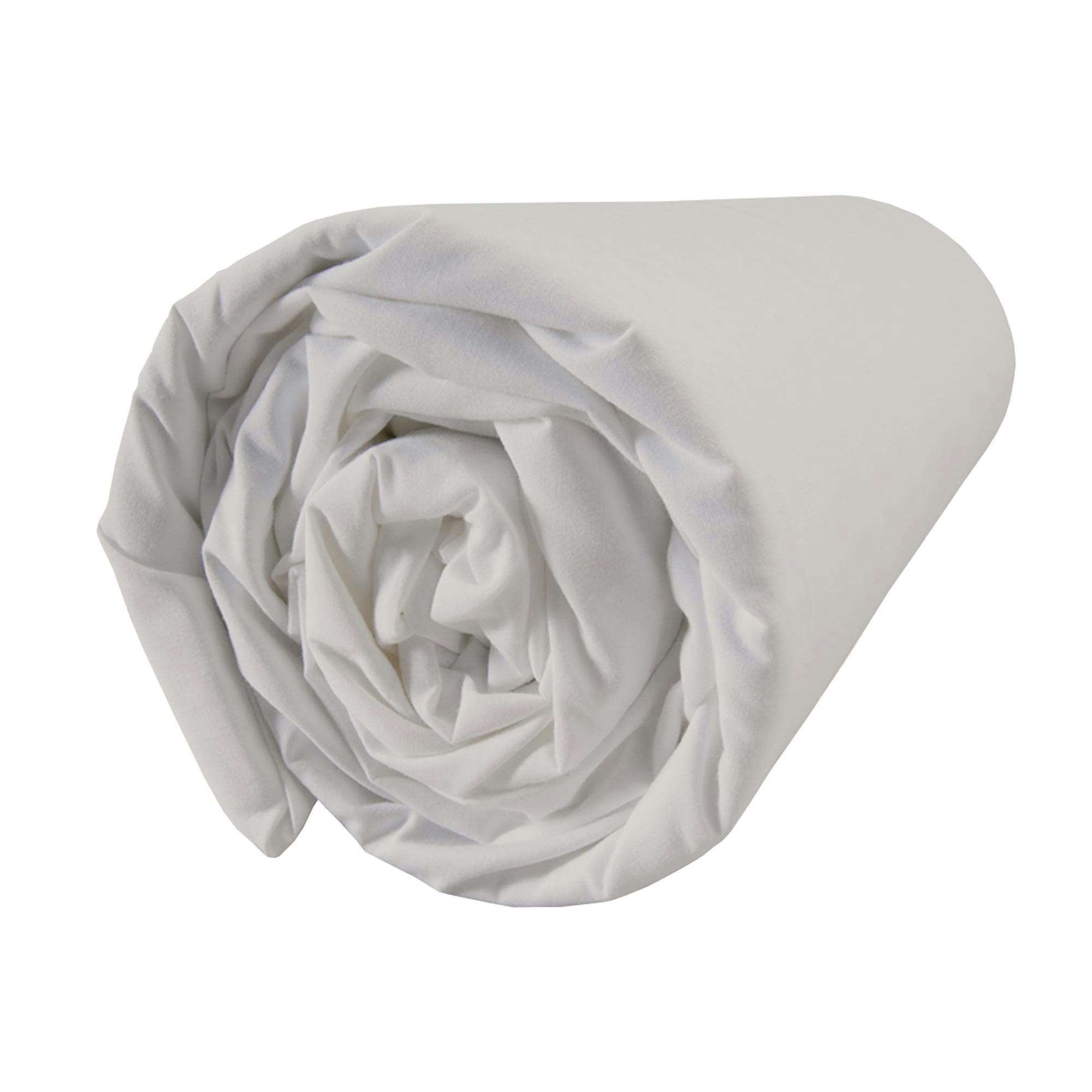 COTON LAVÉ - Drap-housse uni en coton lavé Lin 160x200cm - Bonnet 30cm