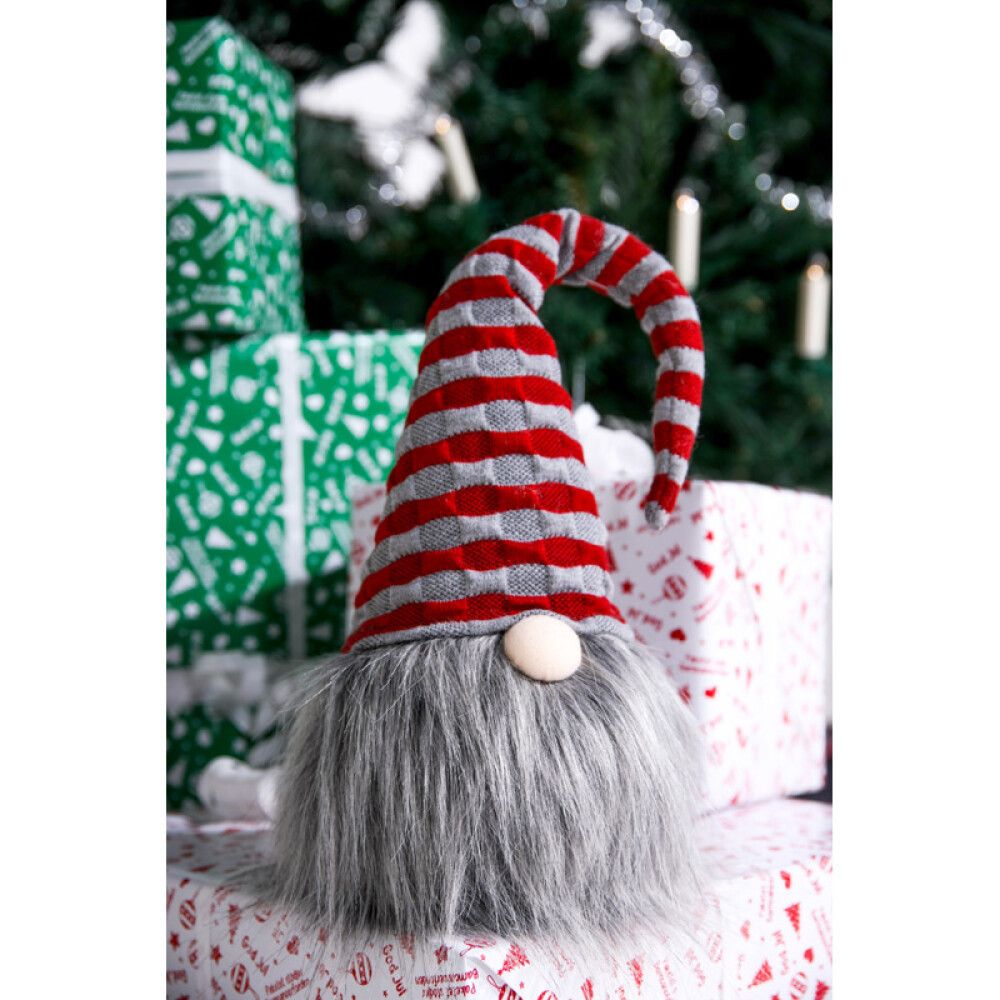 NISSE MED STRIPETE LUE 56CM
