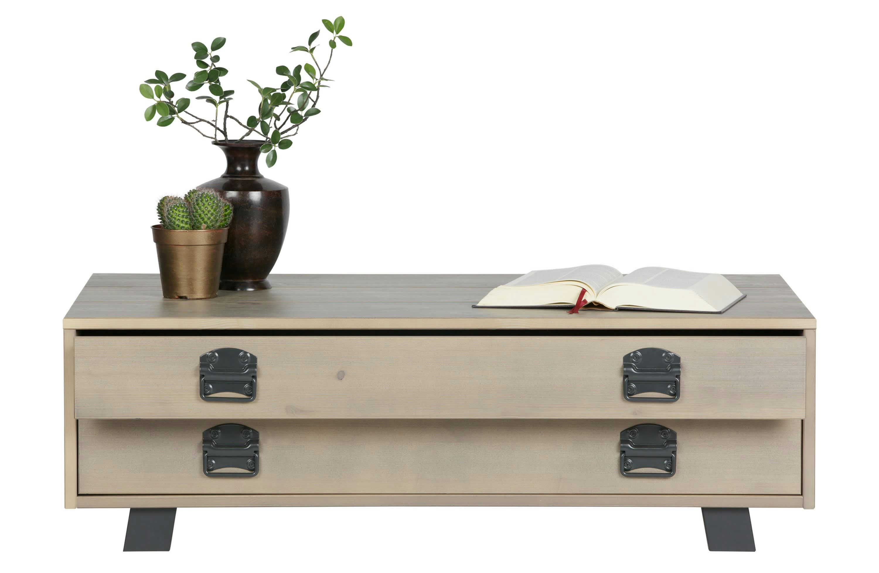 DERBY - Table basse en chêne massif beige