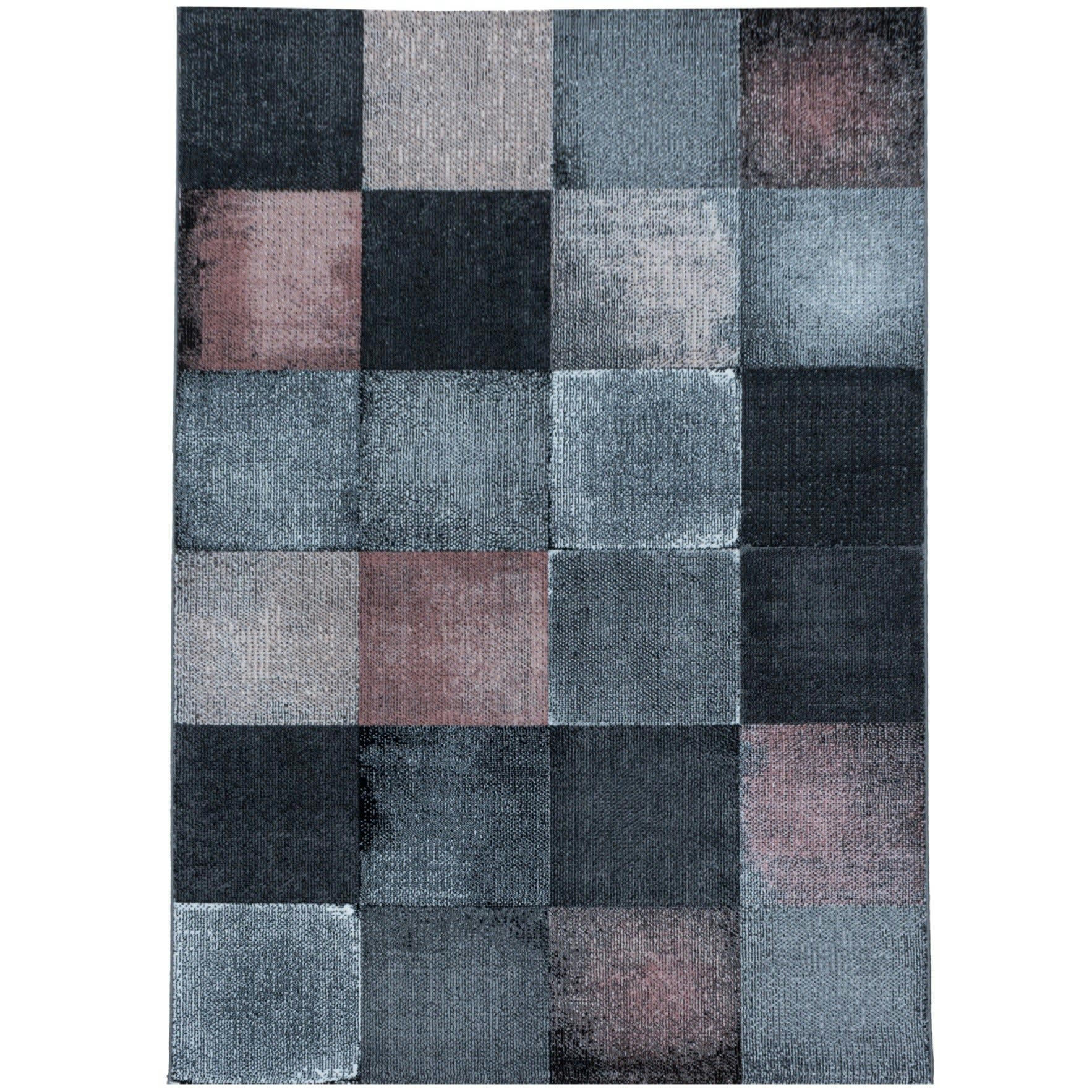VINTAGE - Tapis à carreaux patchwork rose 140x200cm