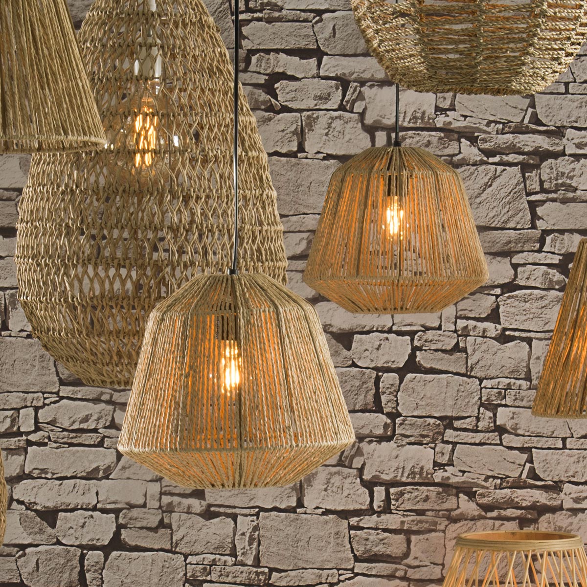 Suspension lamp "Jily" Beige, &Oslash; 29 cm