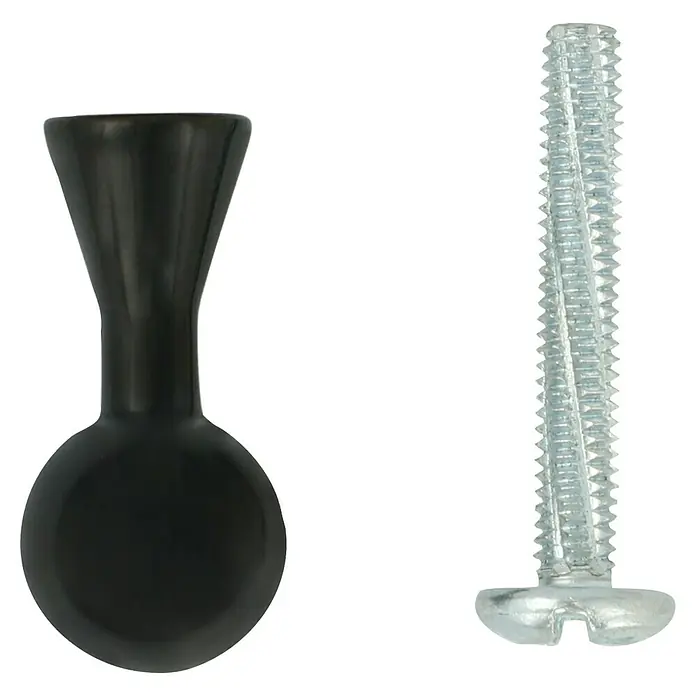 KNOTT HÄFELE SVART POLERT 12 MM PLAST