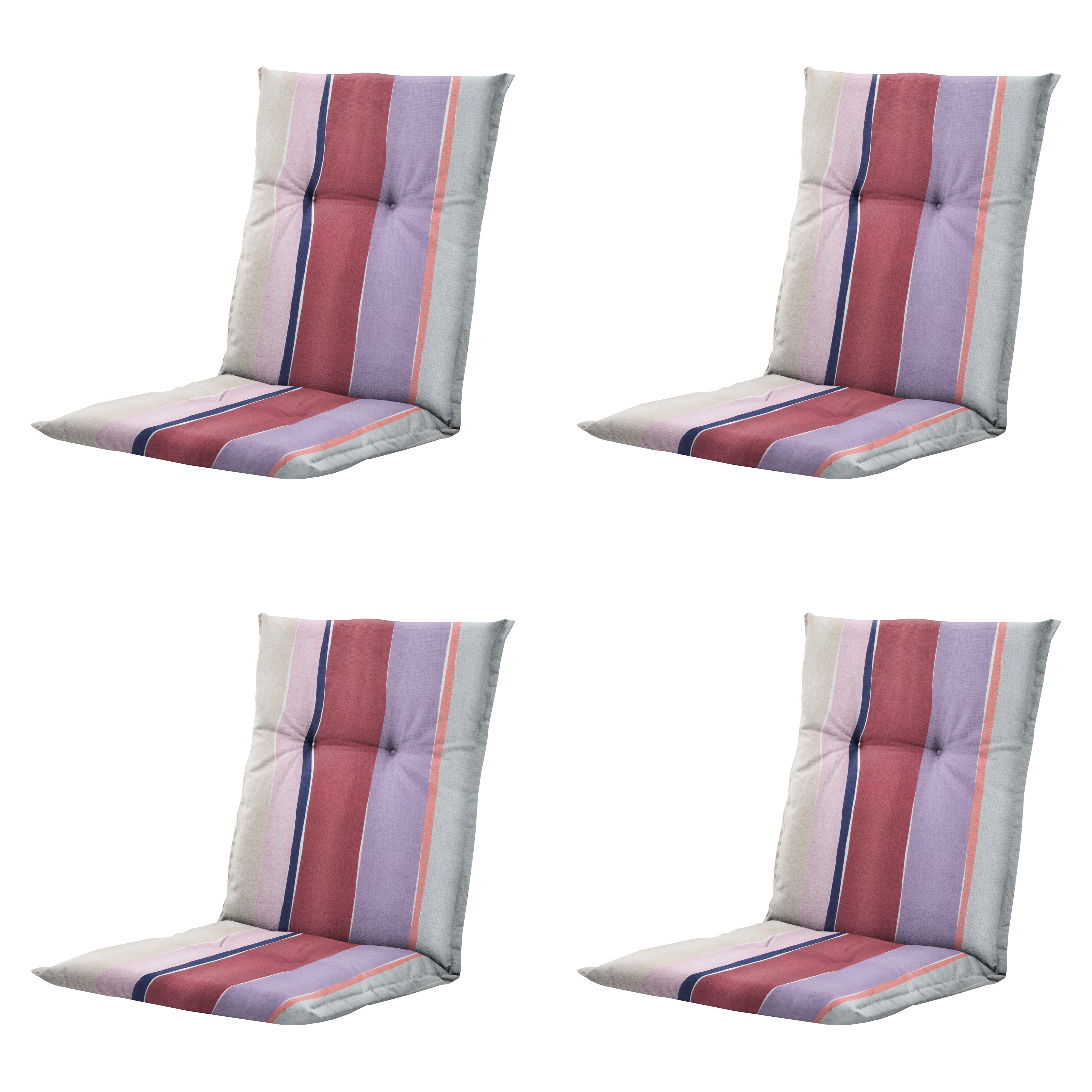 Madison tuinstoelkussen lage rug Nox - mulitkleur - 105x50x6cm - set van 4