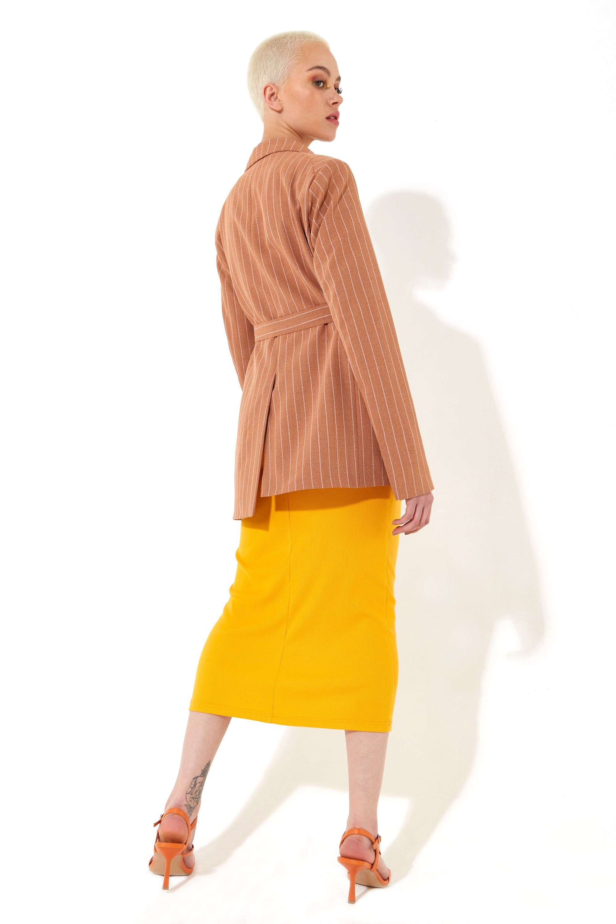 House of Holland Oversized Jacket Belt Button Fastening
