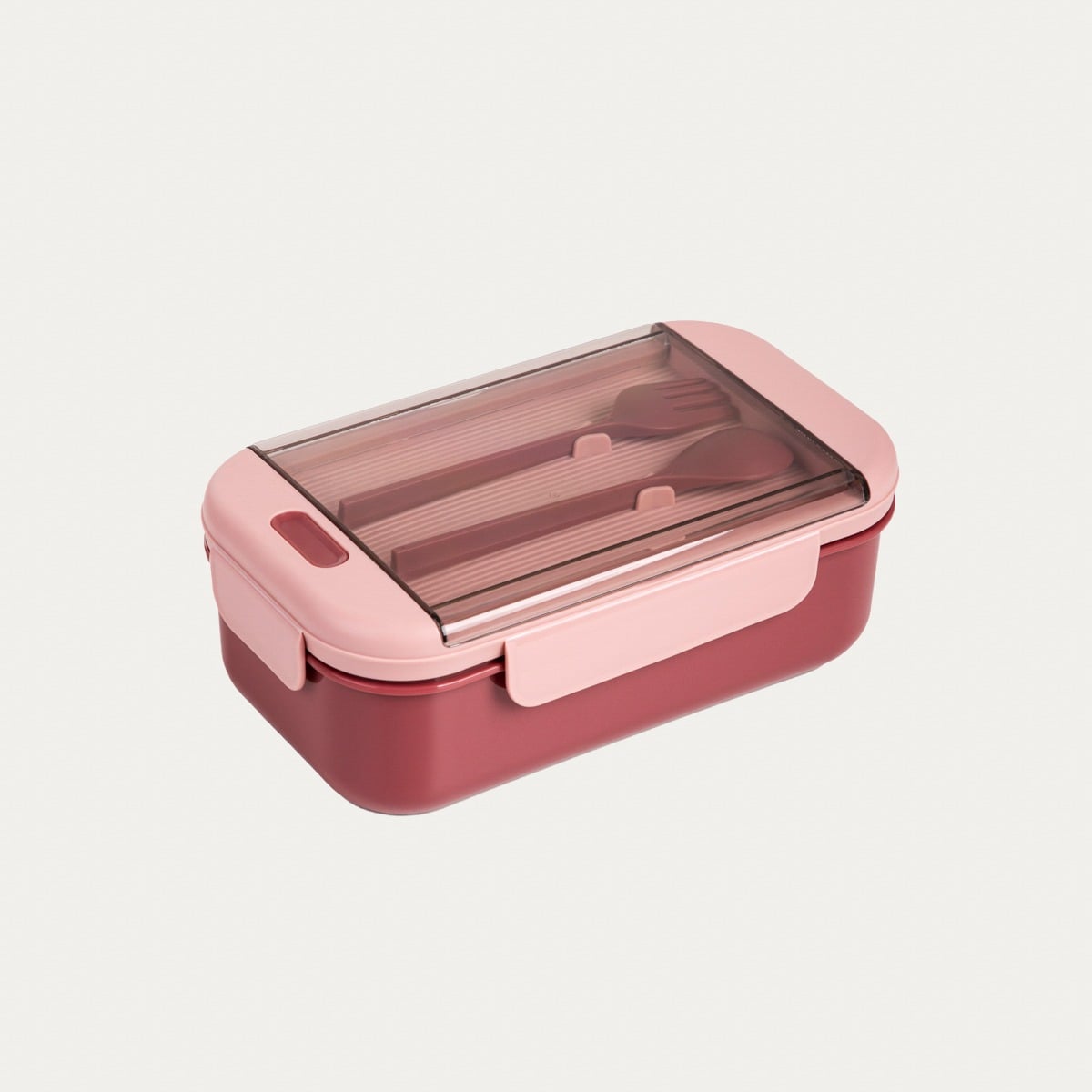Lunchbox POPPIE ze sztućcami różowy 0,54 l