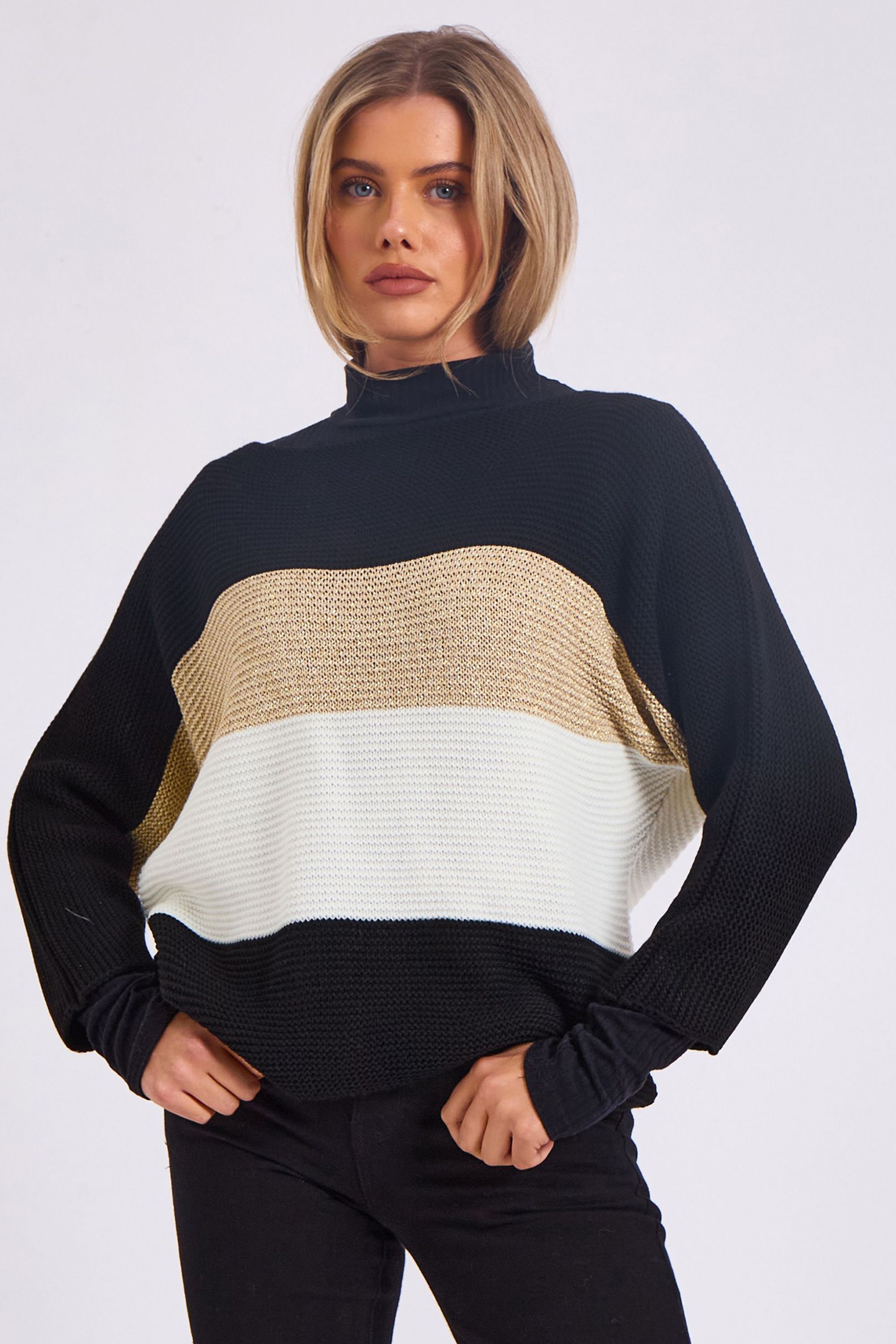 Gini London Stripe Knit Oversized Jumper