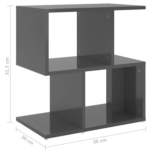 NNEVL Bedside Cabinets 2 pcs High Gloss Grey 50x30x51.5 cm Chipboard