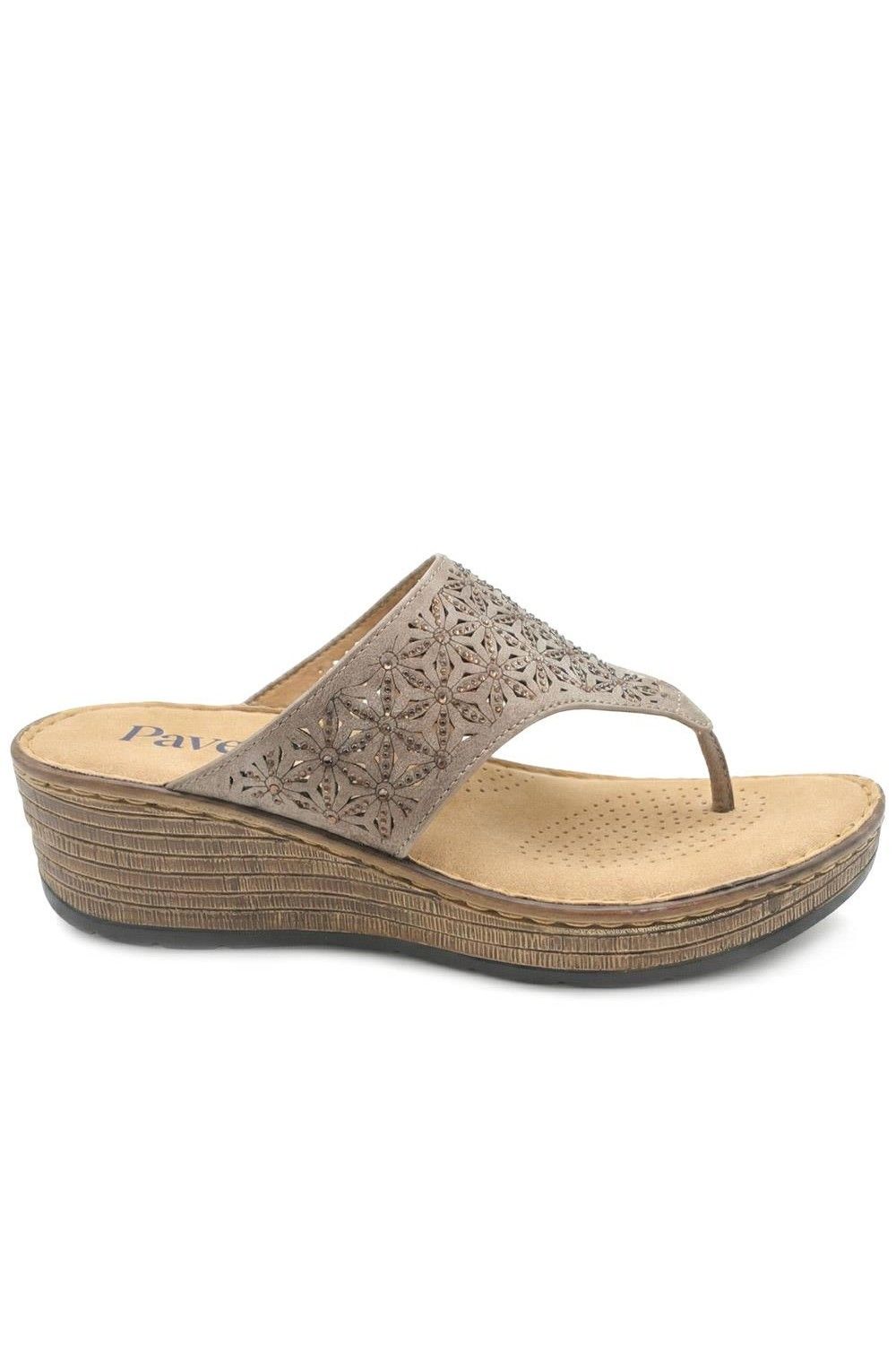 Pavers Laser Cut Breathable Toe Post Sandals