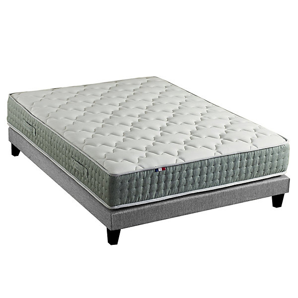 Ensemble matelas ressort 7 zones face hiver/eté différente 140x190