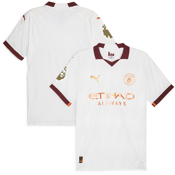 Manchester City Puma 2023/24 Away Authentic Jersey - White