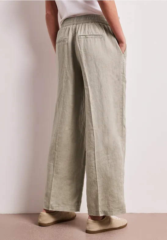 High Waist Wide Leg Hose aus Leinen