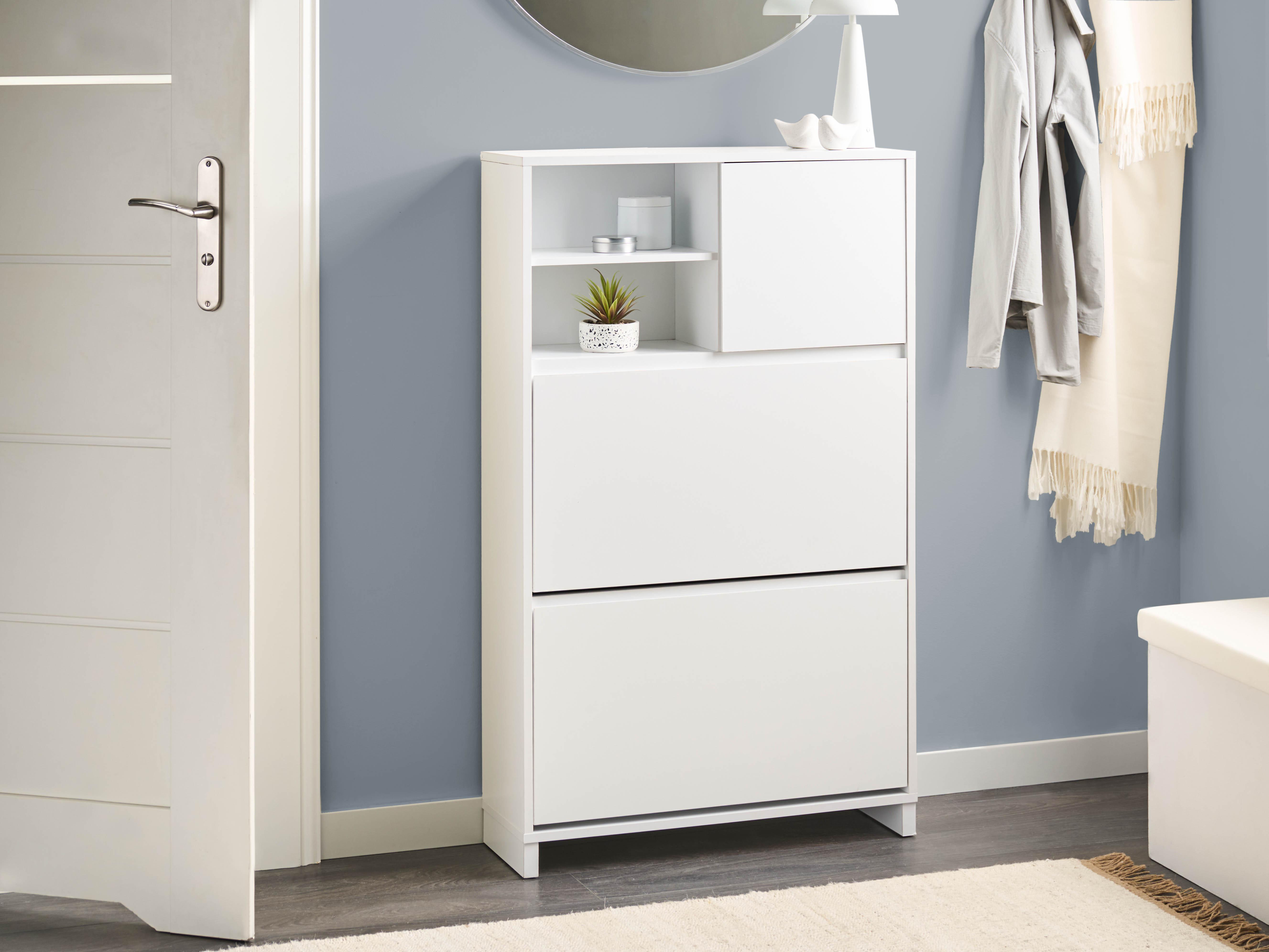 Shoe Storage Cabinet COBAR White