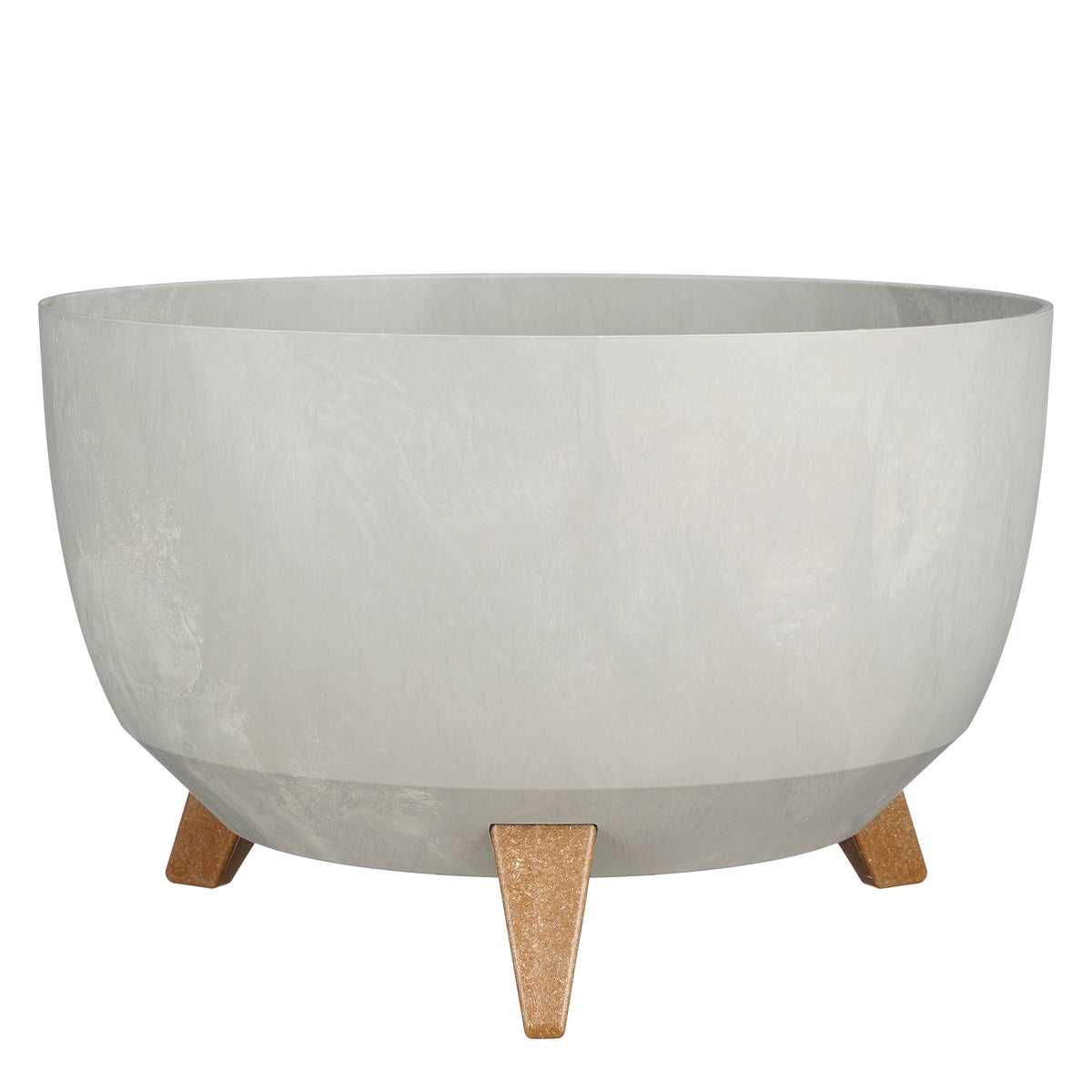 Mica Decorations Doppio Plantenbak op Poten - 20,5 x Ø40 cm - Plantenbakken voor Buiten - Bloembakken voor Balkon - Gerecycled Plastic - Grijs