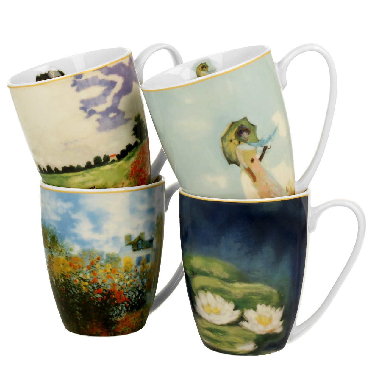 Zestaw 4 Kubków Claude Monet 350 ml do Kawy Herbaty Napoi