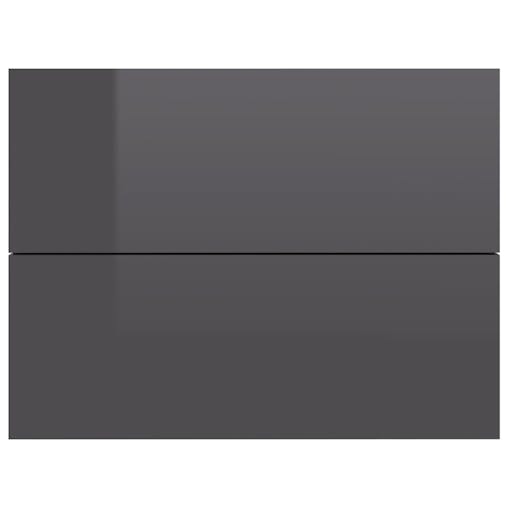 NNEVL Bedside Cabinet High Gloss Grey 40x30x30 cm Chipboard