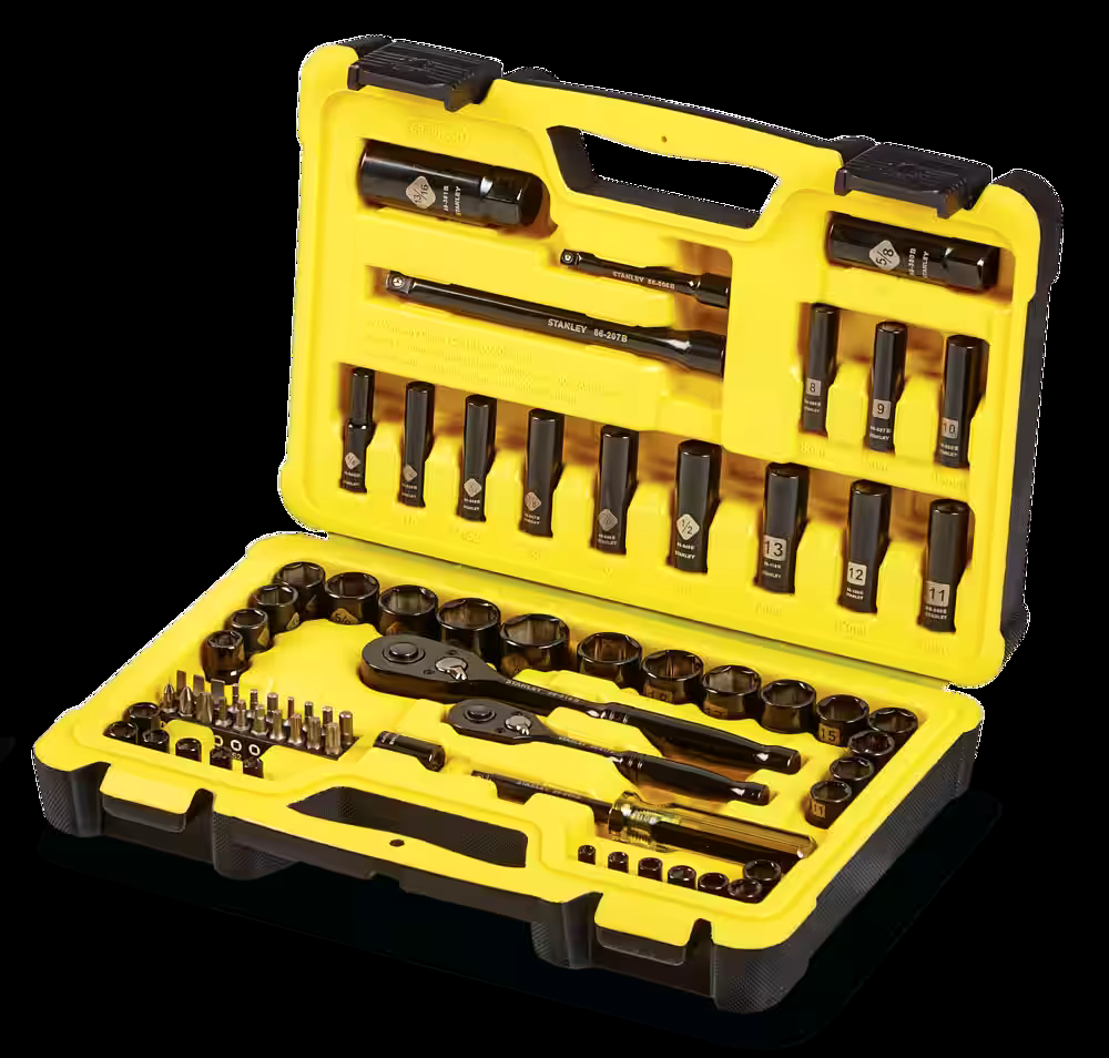 Stanley Professional Grade Black Chrome Socket Set, 70-pc, SAE/Metric