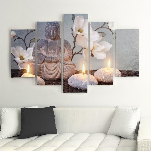 Feeby Obraz 5 częściowy na płótnie Budda 100x70