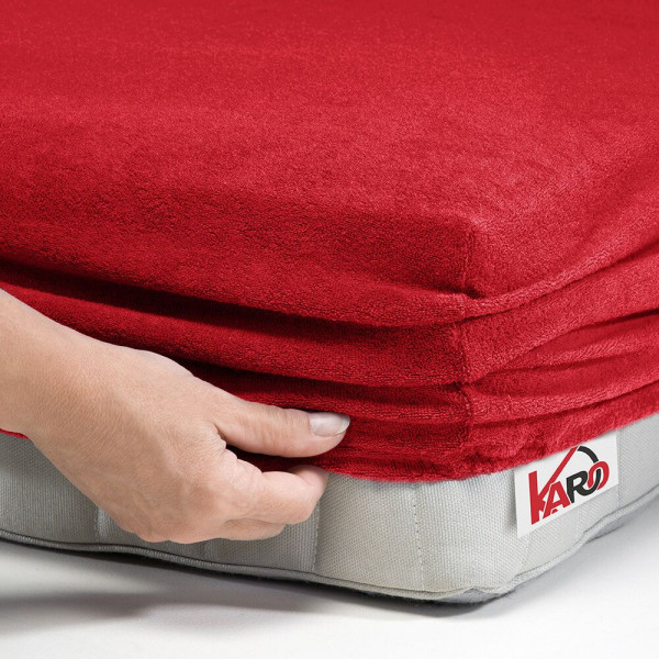 Prześcieradło frotte z gumką 200x220 czerwone 024 KARO