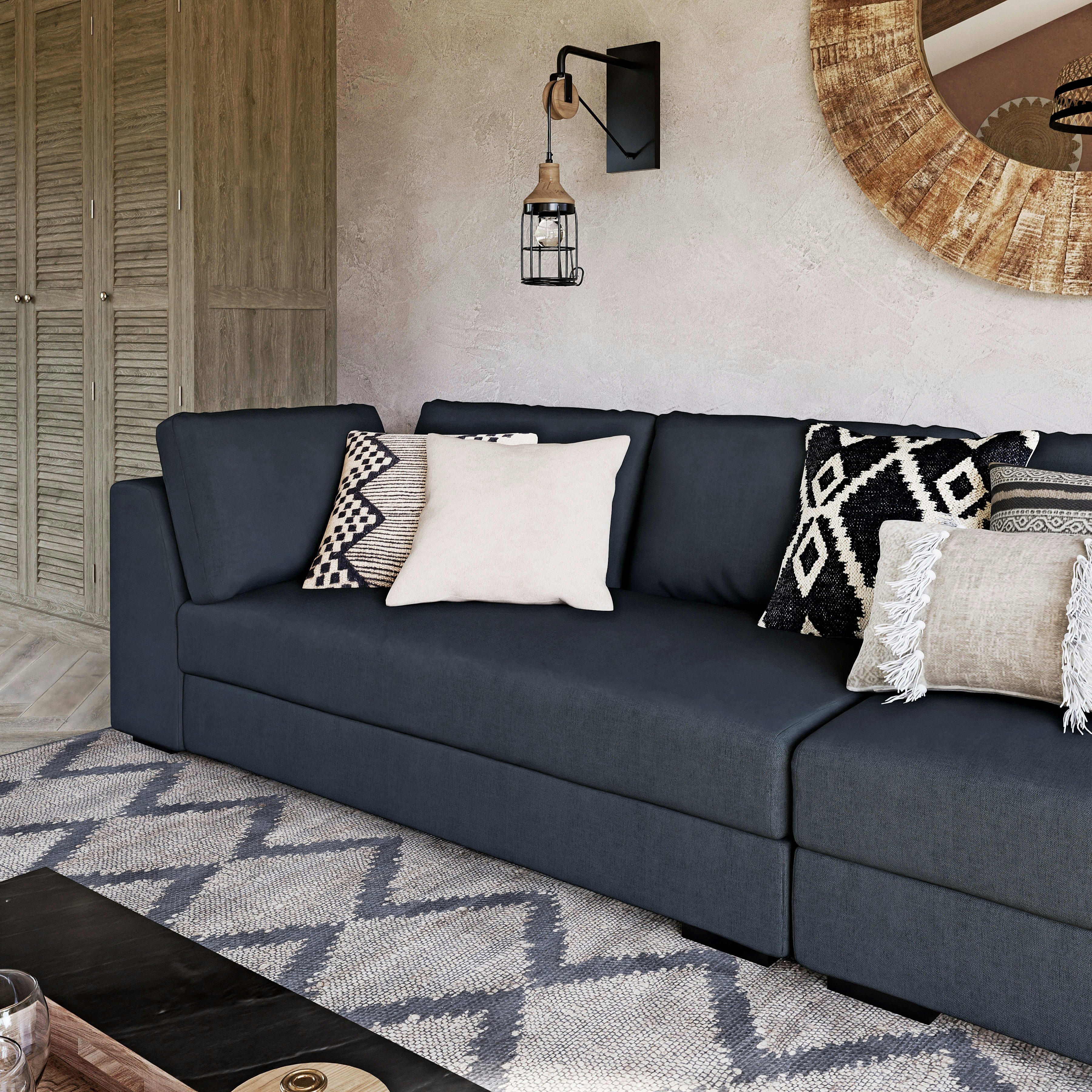 Terence - Accoudoir gauche pour canapé modulable gris anthracite