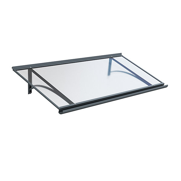 ARCTOM Auvent Saba 160x54, couleur anthracite RAL7016, plaque en PMMA satinée
