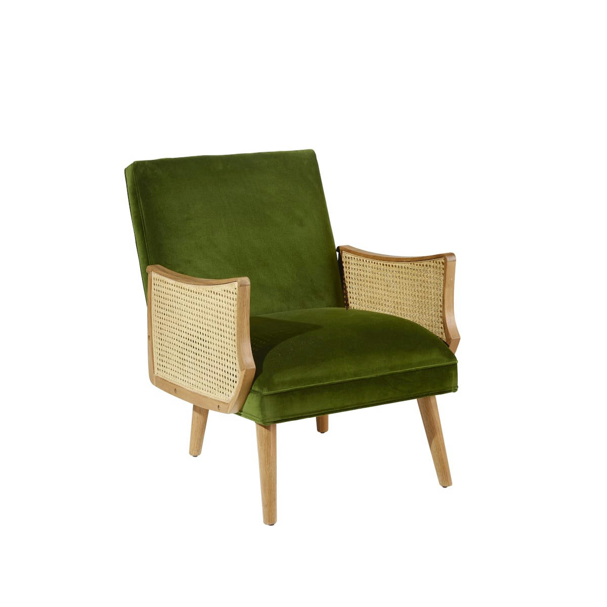 CUBA - CUBA - Fauteuil vintage canné vert vintage