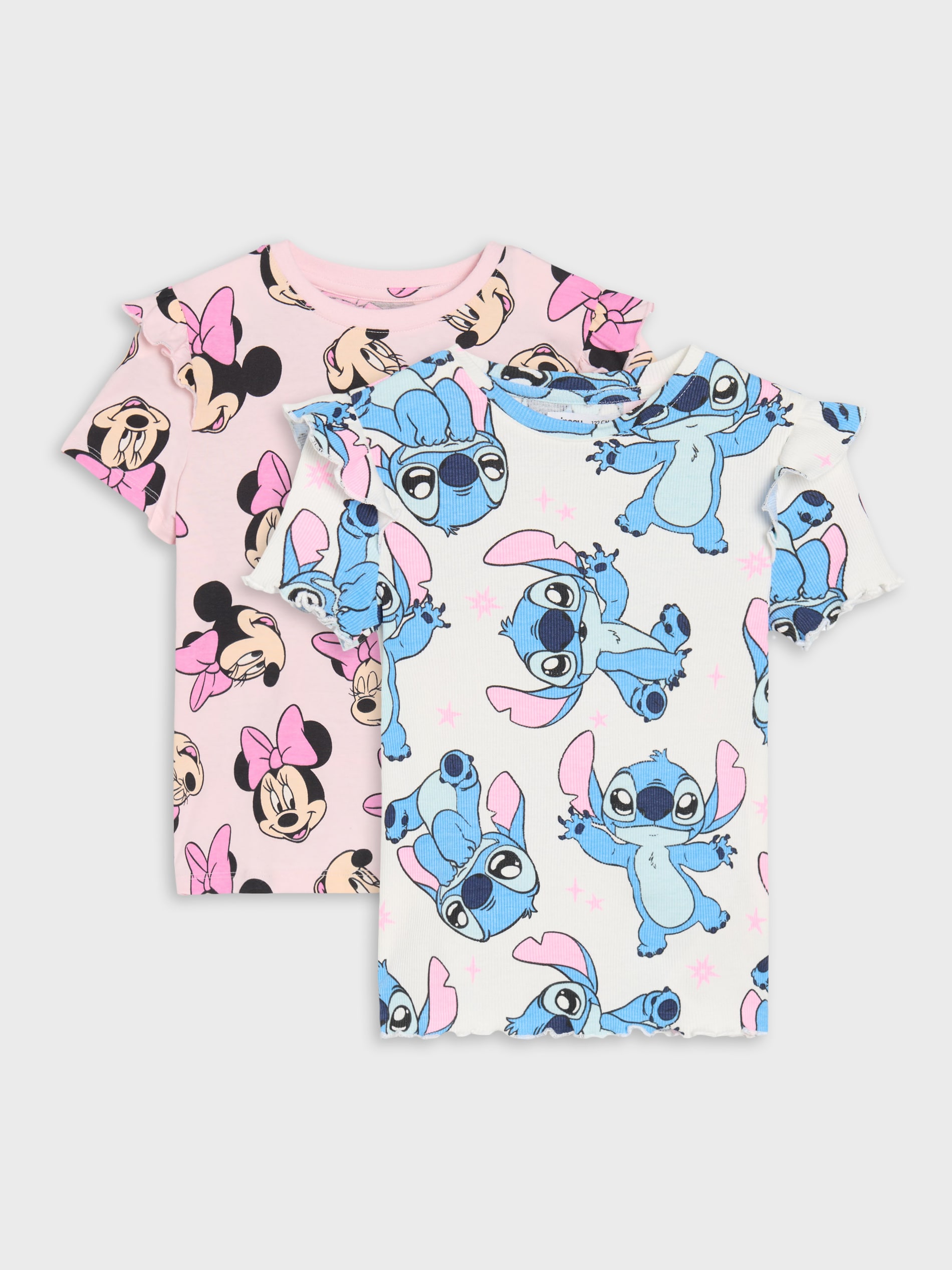 Bawełniana koszulka z falbanami Disney 2 pack