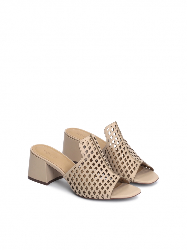 Stylish mules with mesh cut-outs
