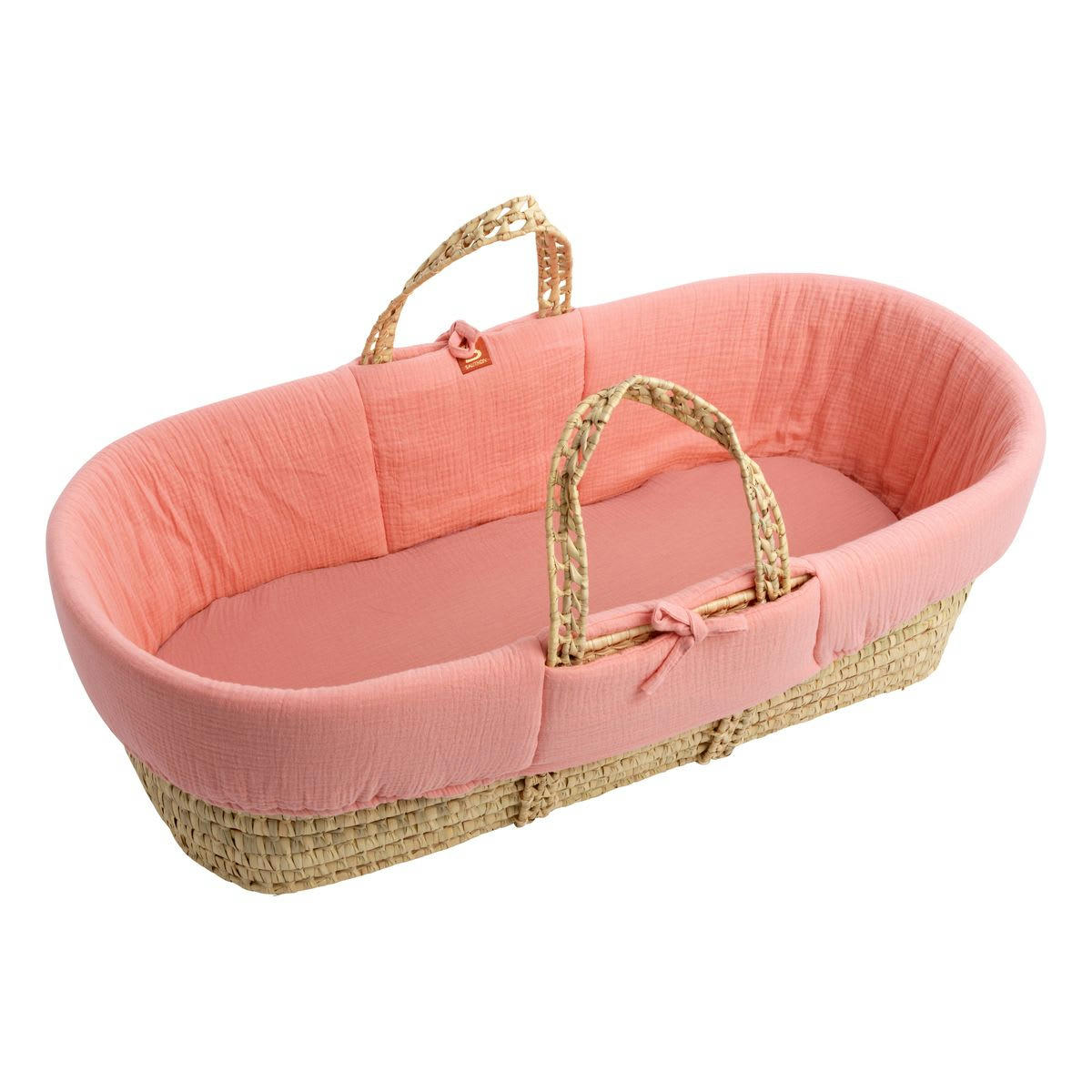 ESMEE - Couffin bébé en fibres naturelles avec habillage tissu