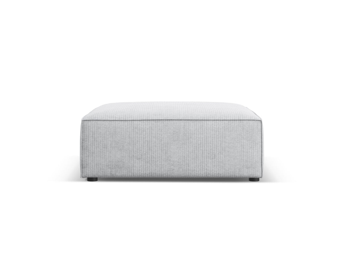 Cosmopolitan Design Poef Arendal chenille met ribbeleffect, lichtgrijs - 80x102x40cm