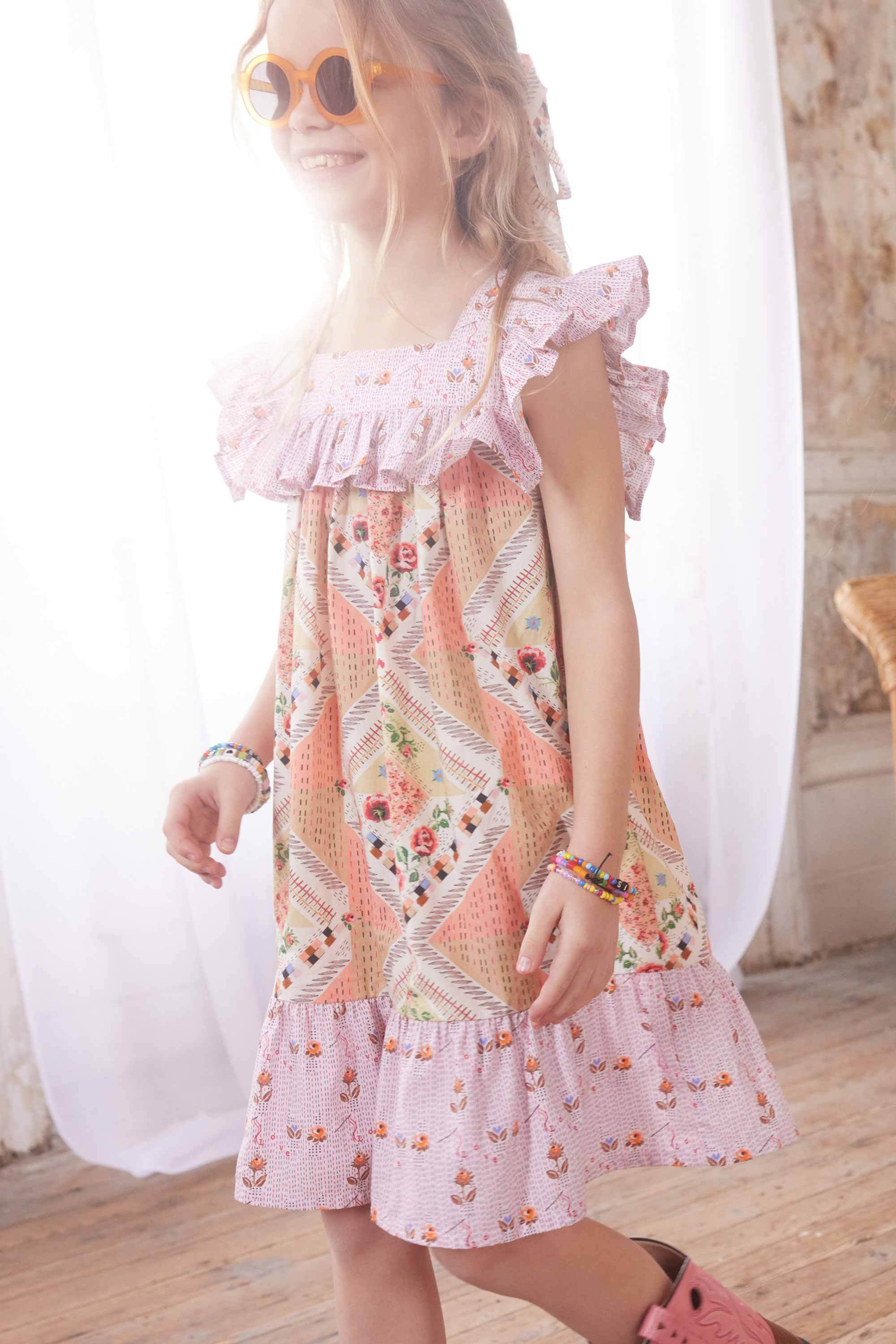 Patchwork Kids Organic Ruffle Dreamer Dress (2-12 Years)