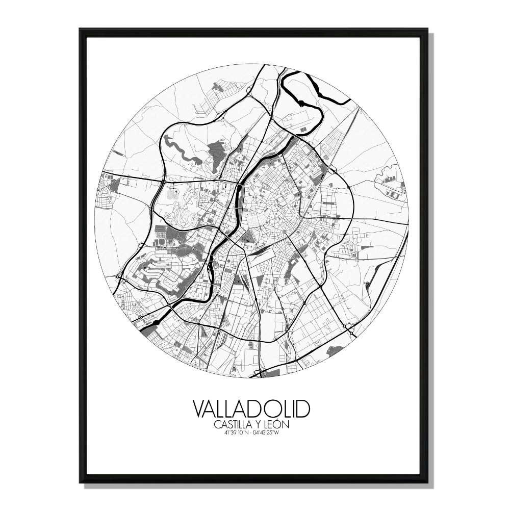 - Affiche Valladolid Carte ronde 40x50