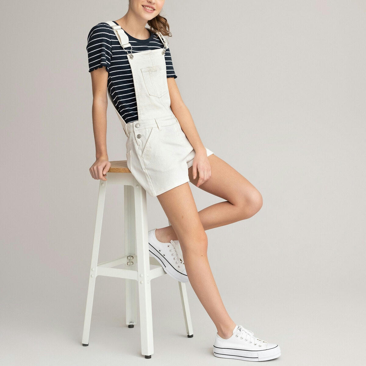 Salopette short en denim