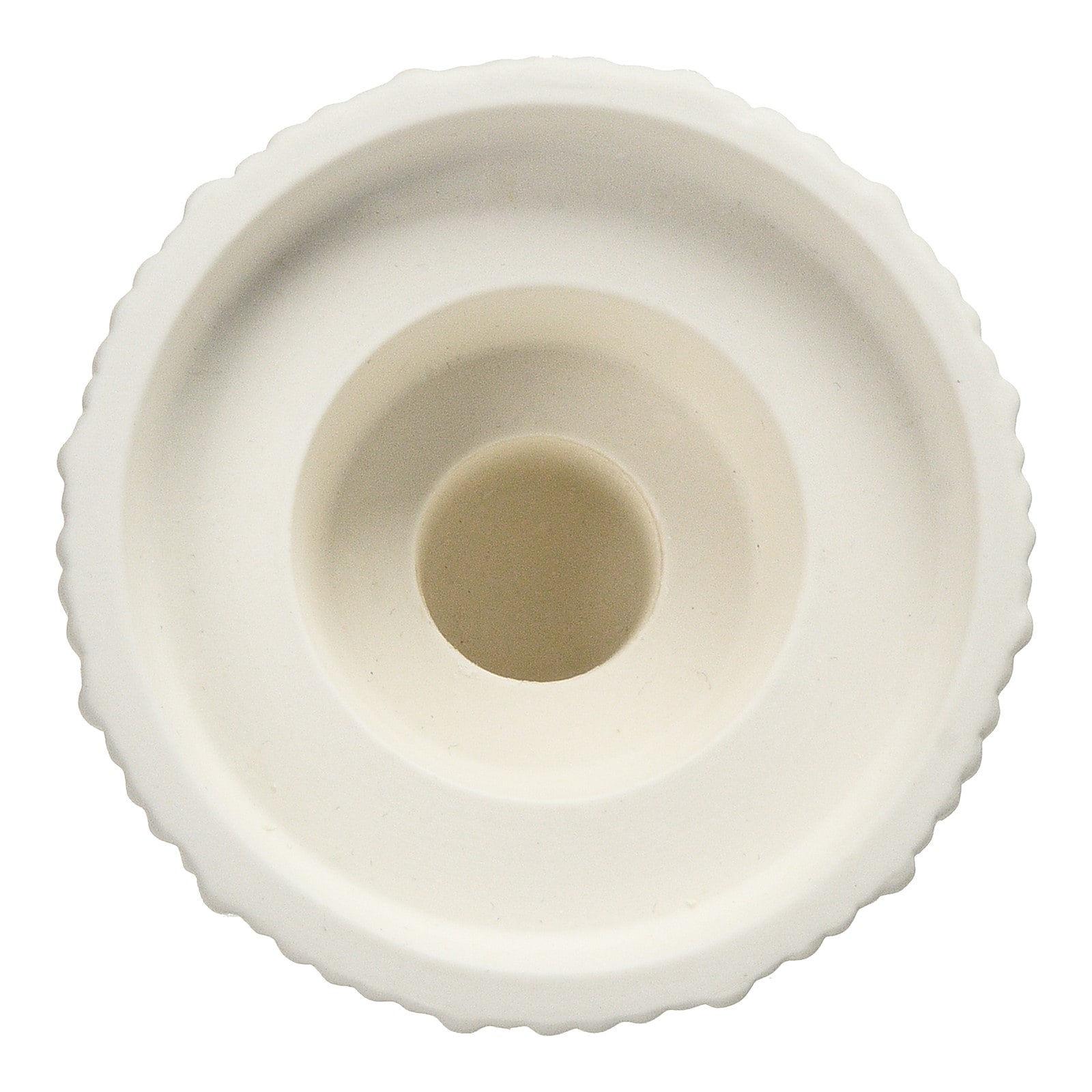 Teelichthalter Notches Weiß, ⌀ 9 cm, H 60 mm