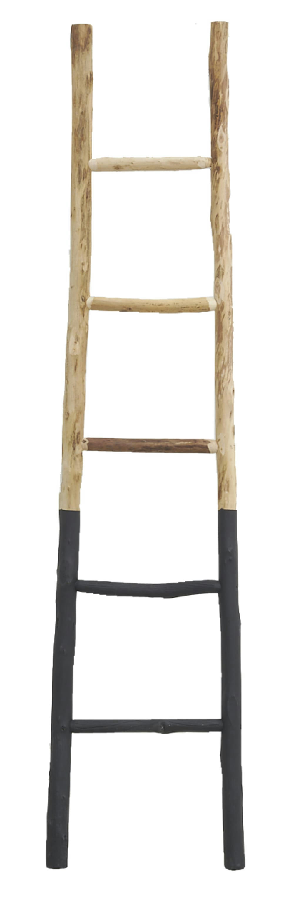 - Echelle en bois naturel et noir