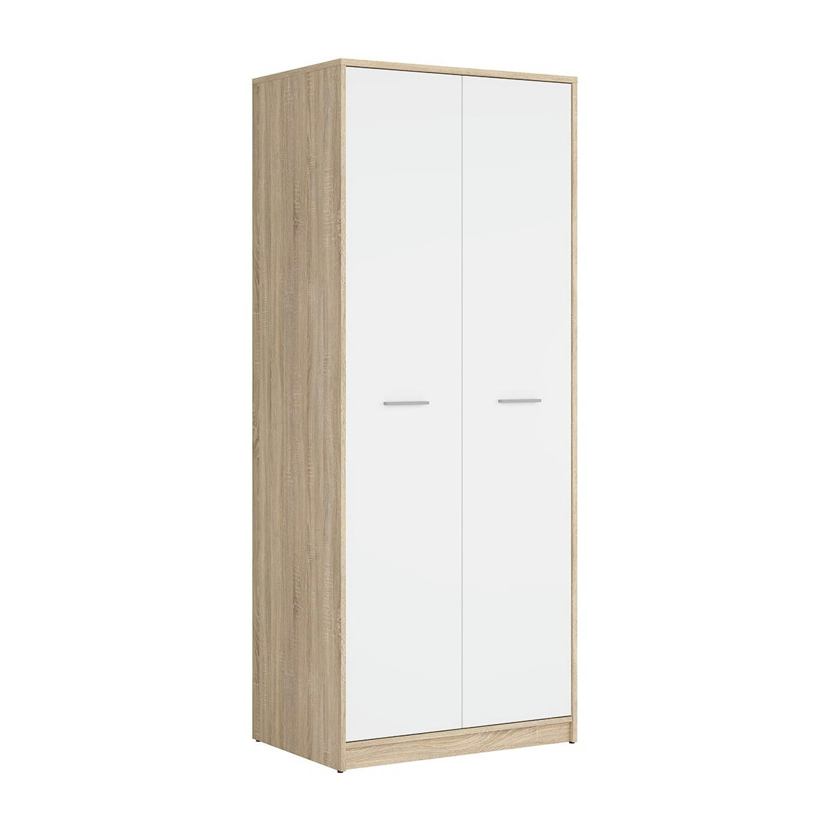 - Armoire 2 portes stratifiés naturel et blanc