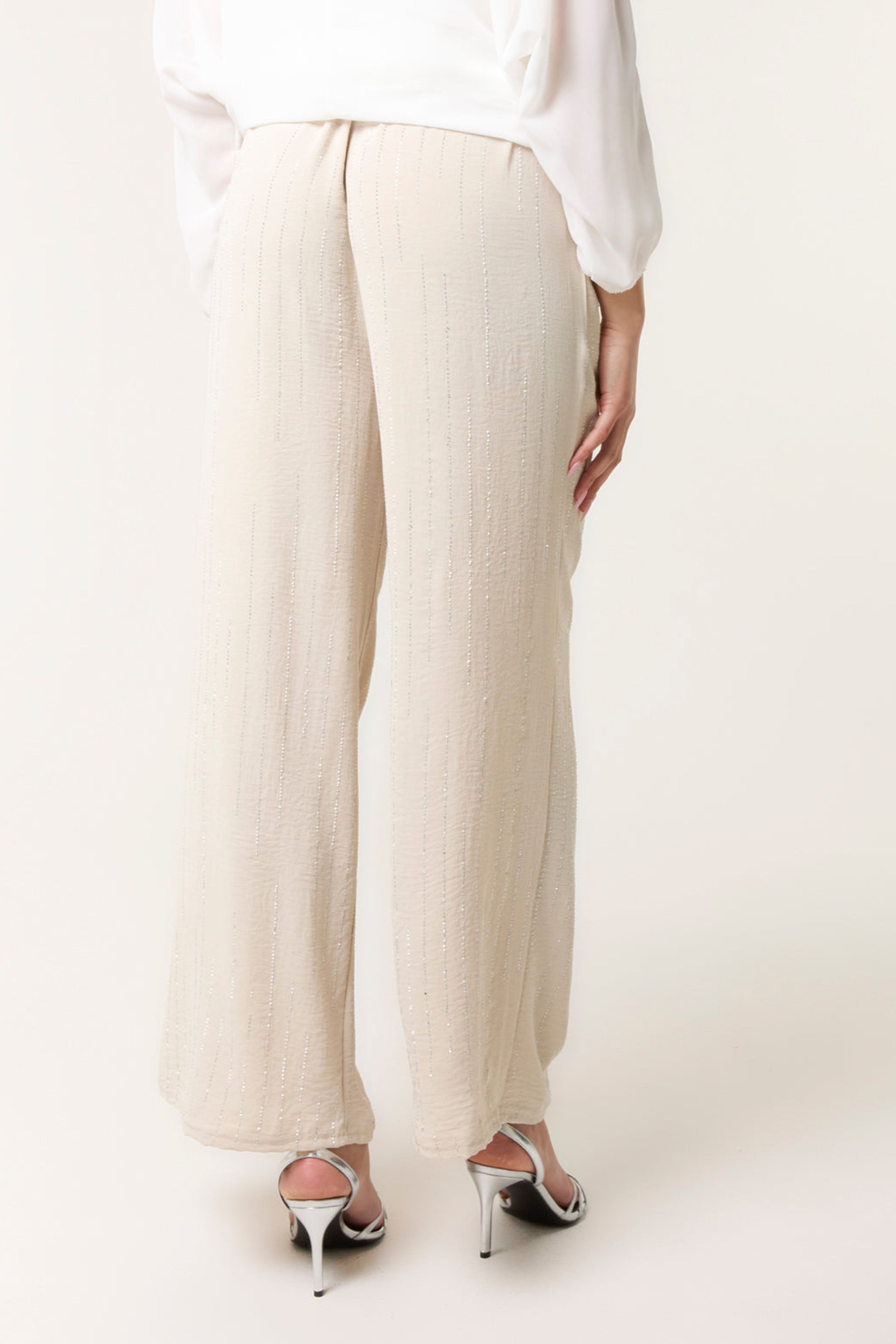 Blue Vanilla Stone Sparkle Wide Leg Trousers