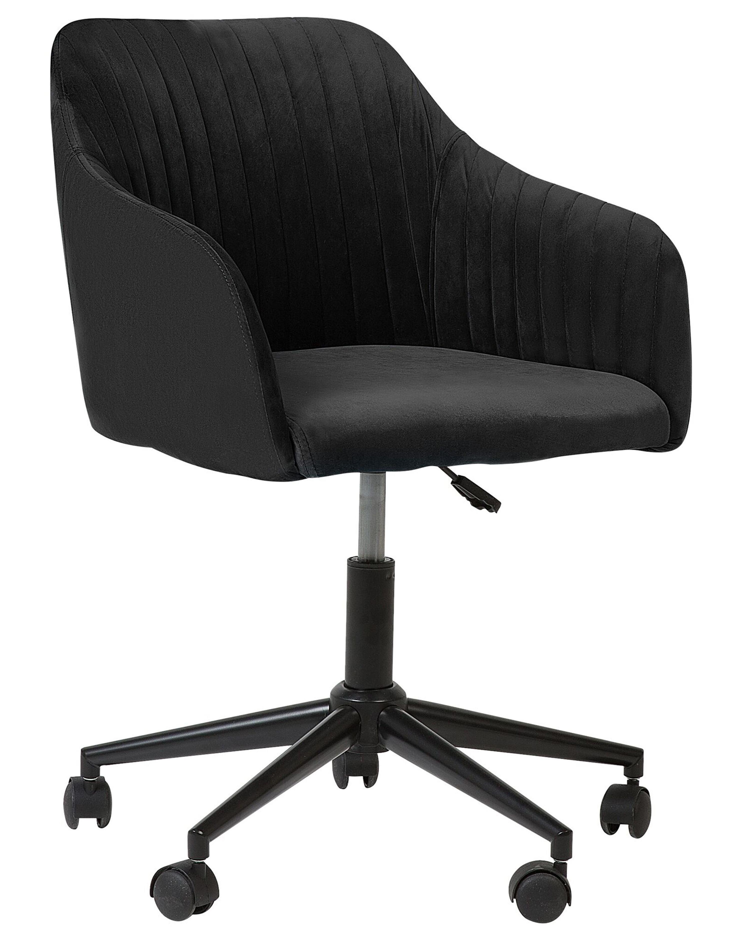 Desk Chair VENICE Velvet Black