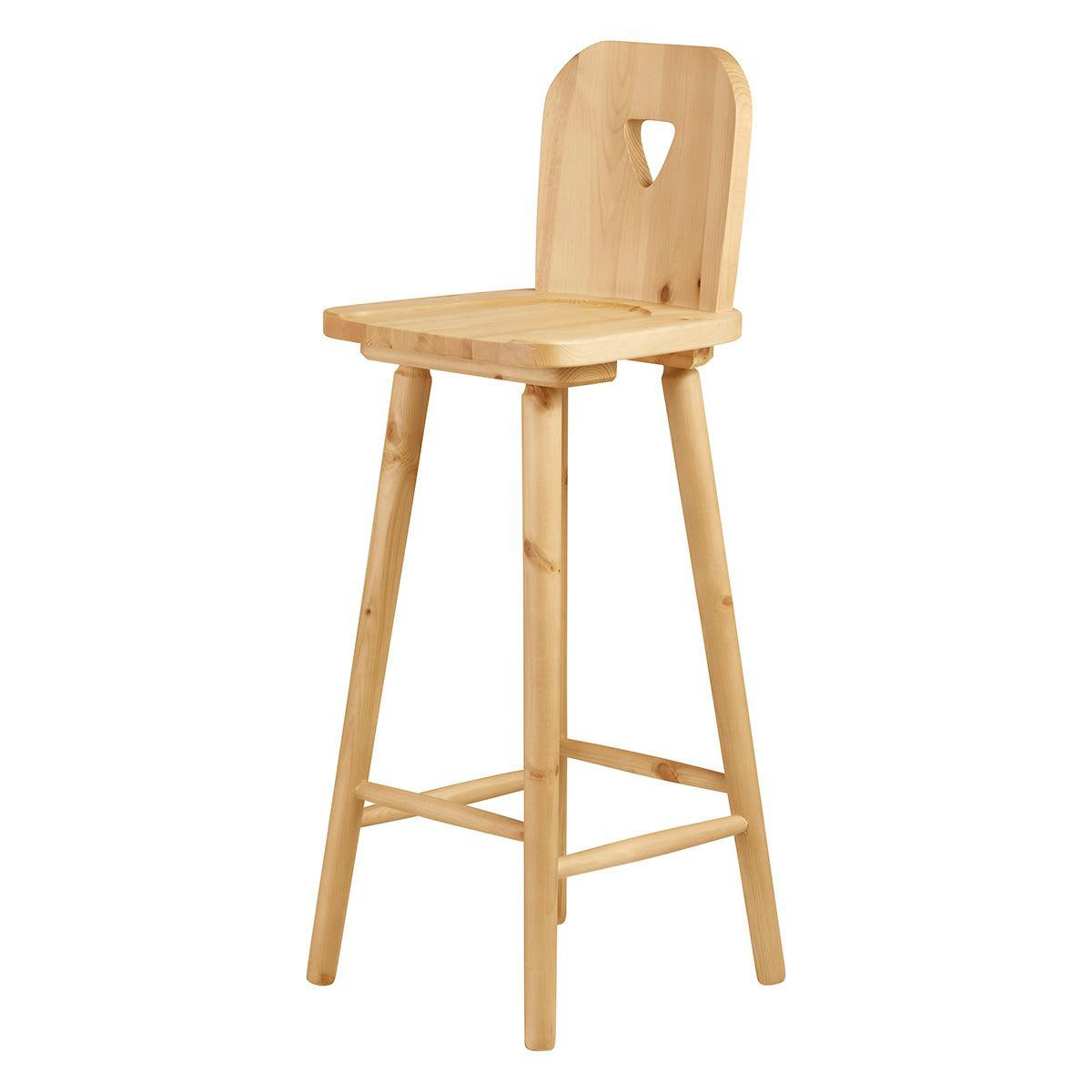 AVORIAZ - Chaise de bar savoyarde pin et découpe triangle