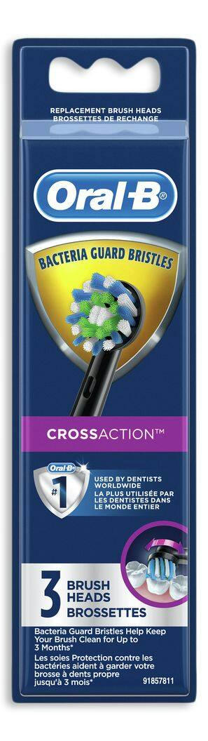 Oral-B CrossAction Electric Toothbrush Replacement Brush Head, 3-pk