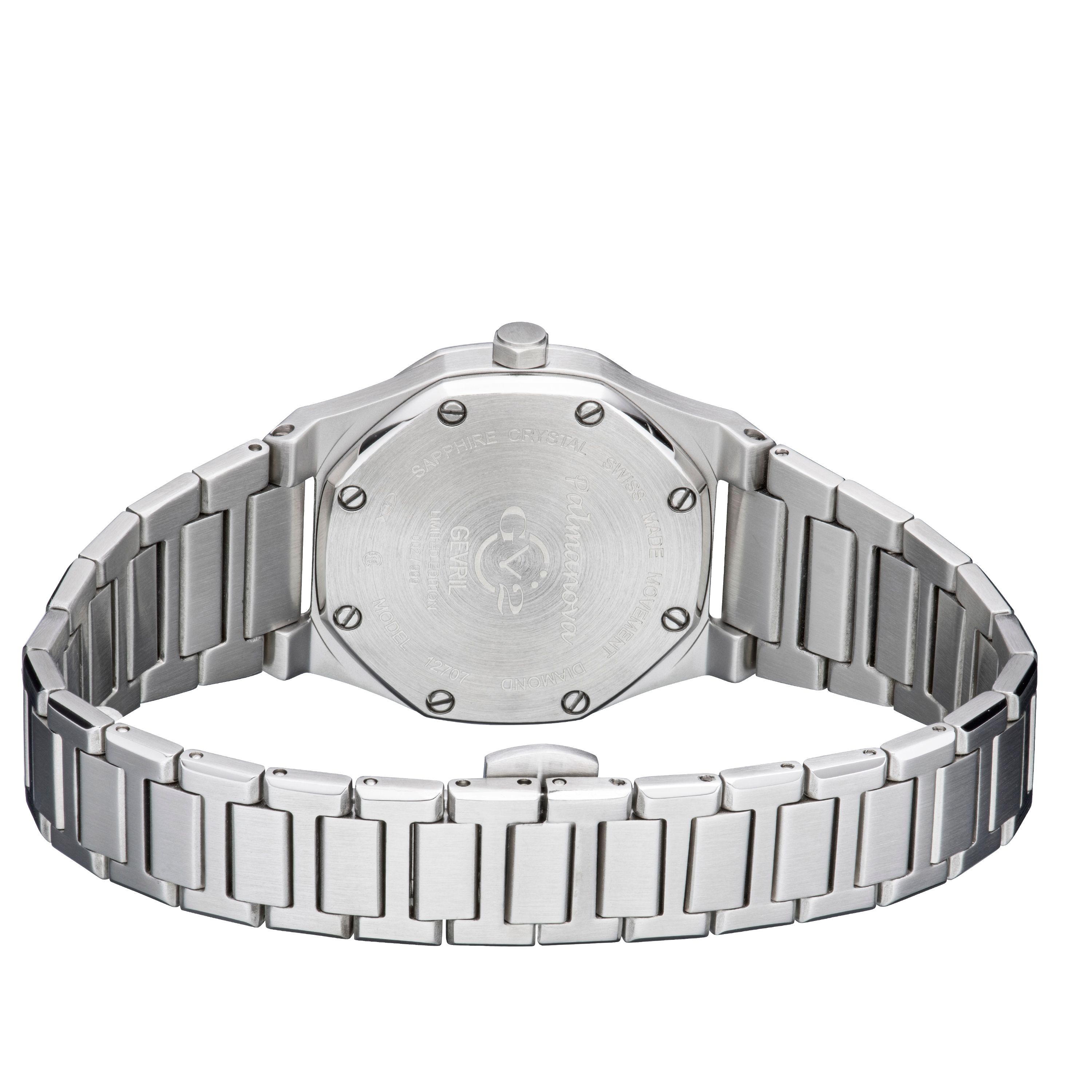 GV2 Palmanova Swiss Quartz Diamonds steel case black dial