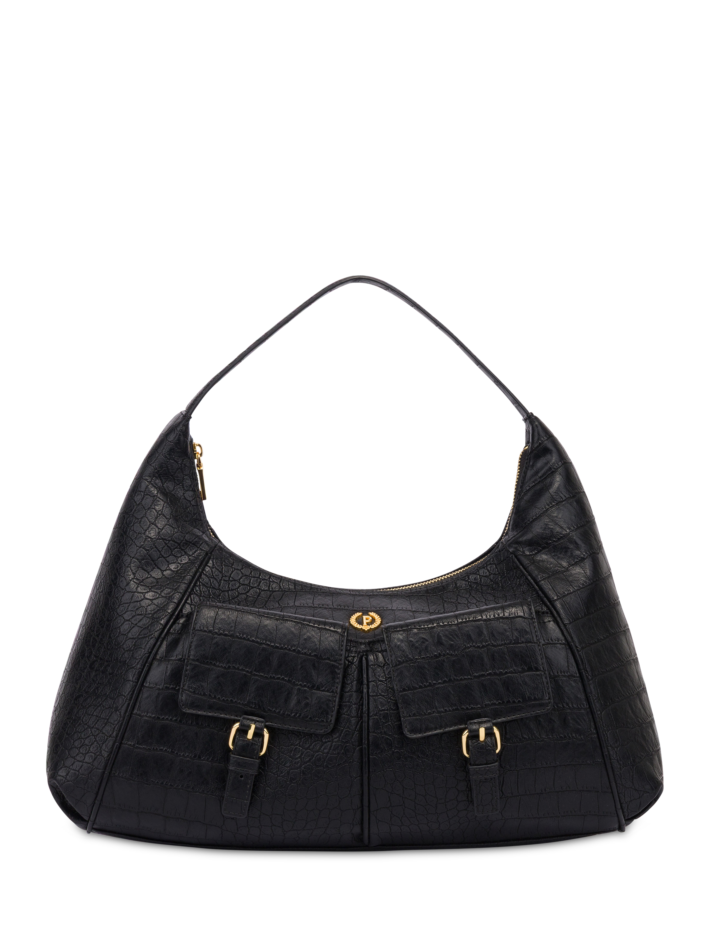 Borsa A Spalla Urban Pocket In Cocco Pu Nero