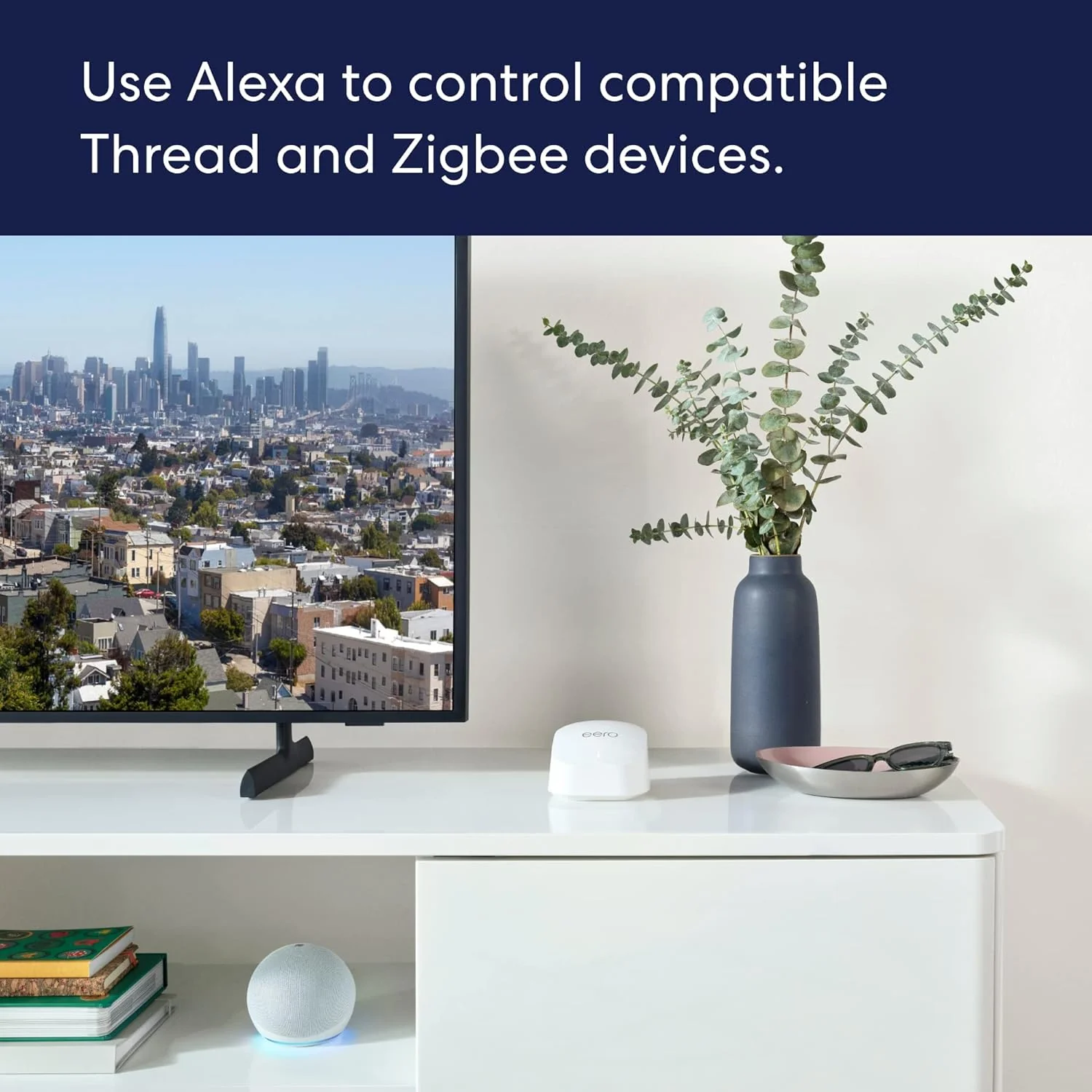 Eero 6+ mesh Wi-Fi router | 1.0 Gbps Ethernet | Coverage up to 4,500 sq. ft. | Connect 75+ devices | 3-Pack | 2022 release(4-Pack/eero 6+)
