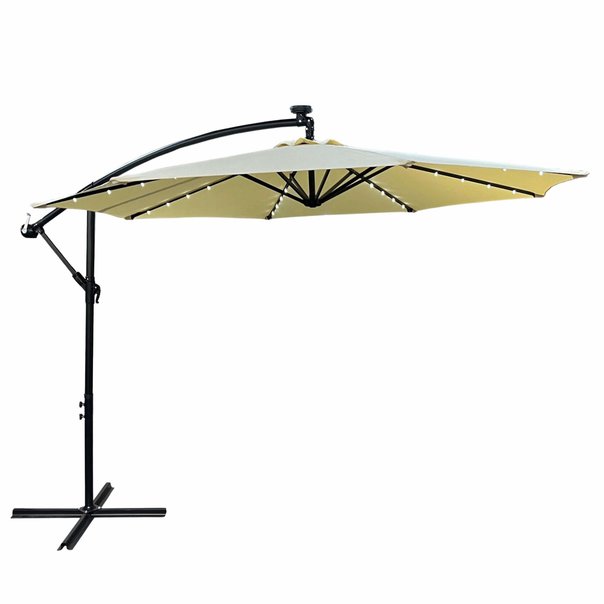 Parasol ogrodowy MILIN beżowy LED300x300x245 cm