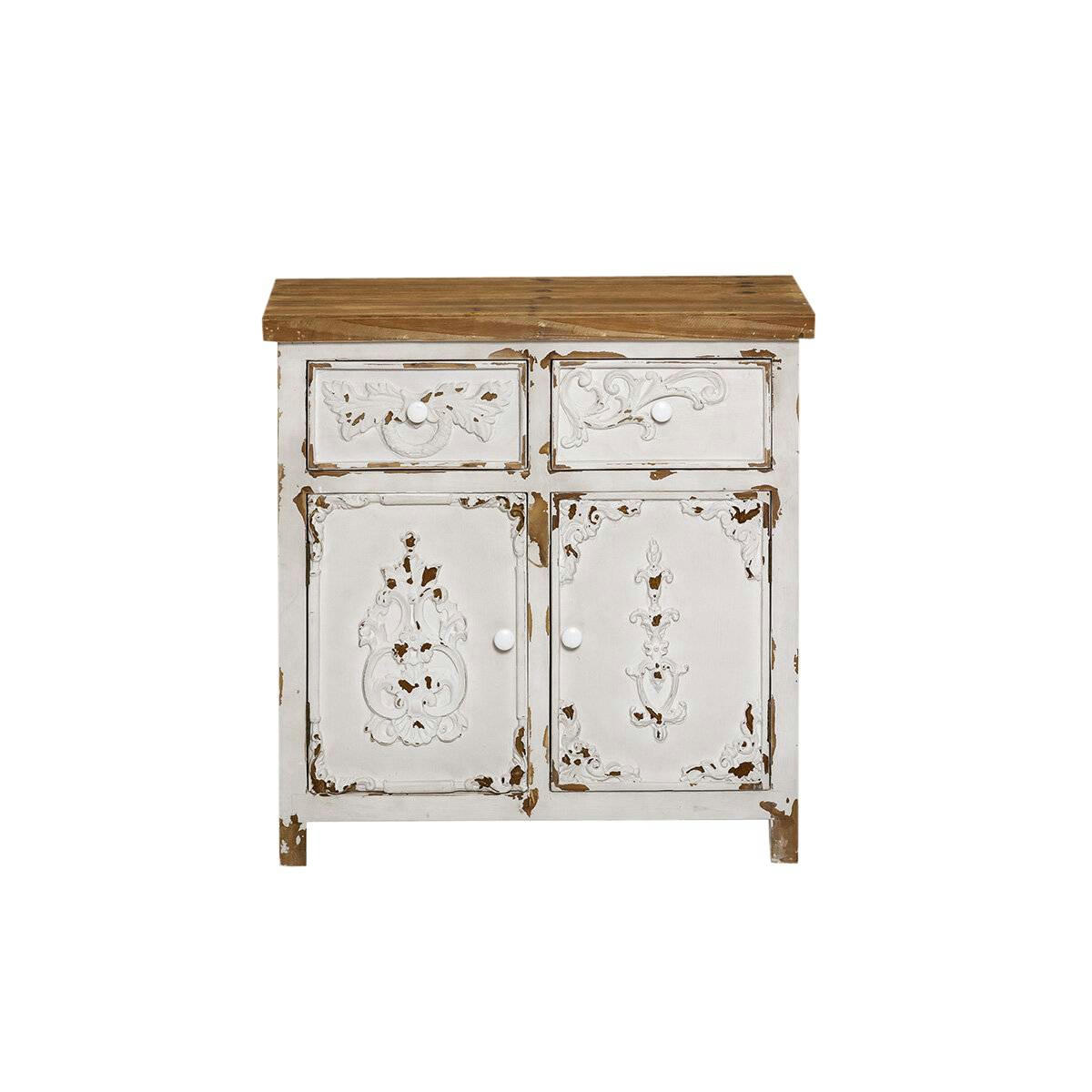 BASTILLE - Buffet en bois blanc 80 cm