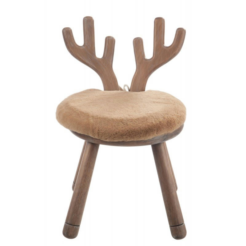 OREIL - Chaise cerf en bois naturel