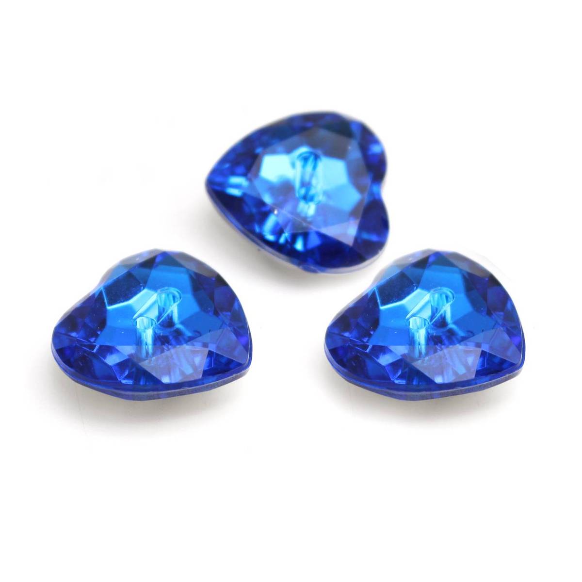 Hemline Royal Blue Heart Buttons 20mm 3 Pack