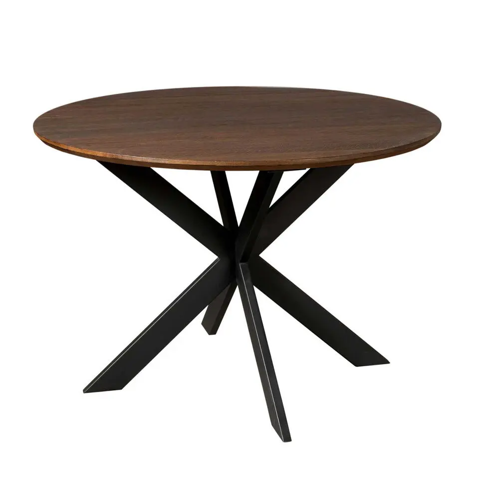 Eettafel Rond Bruin Hout - 130x130x76cm - Ferris